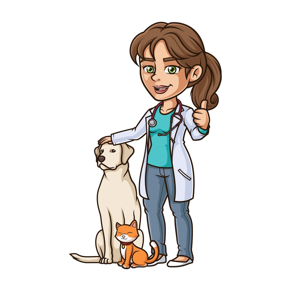 Happy female veterinarian. PNG - JPG and vector EPS (infinitely scalable).