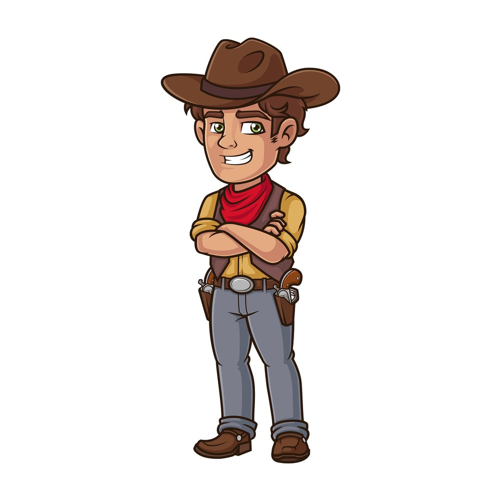 Confident cowboy. PNG - JPG and vector EPS (infinitely scalable).