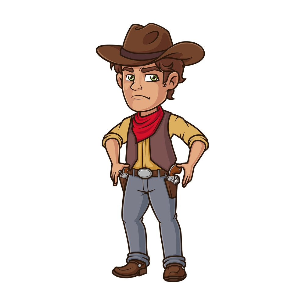 Cowboy drawing guns. PNG - JPG and vector EPS (infinitely scalable).