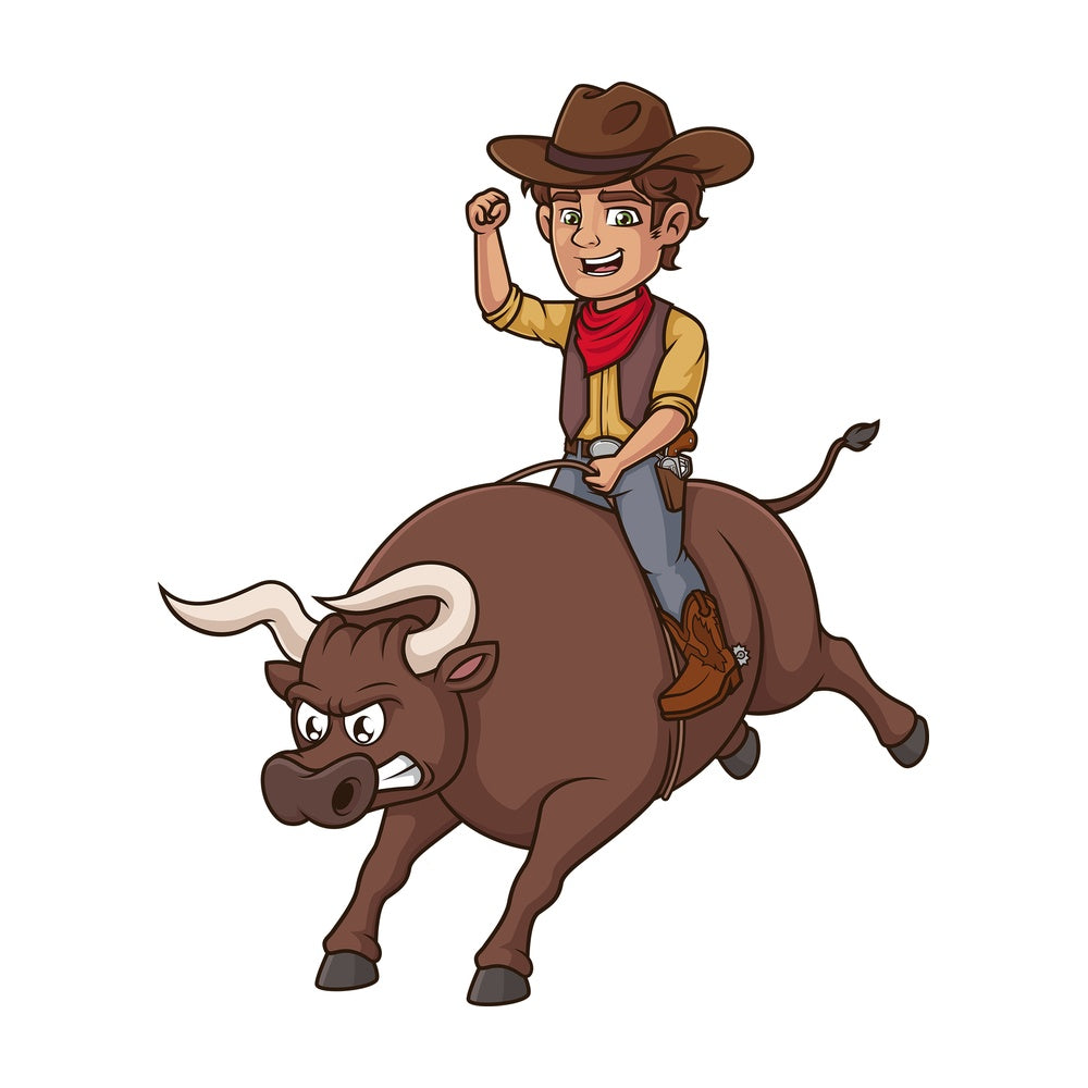 Cowboy doing rodeo. PNG - JPG and vector EPS (infinitely scalable).