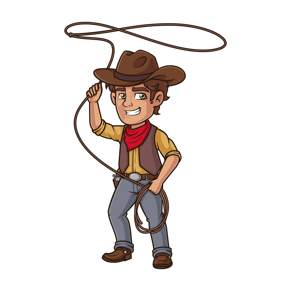 Cowboy throwing lasso rope. PNG - JPG and vector EPS (infinitely scalable).