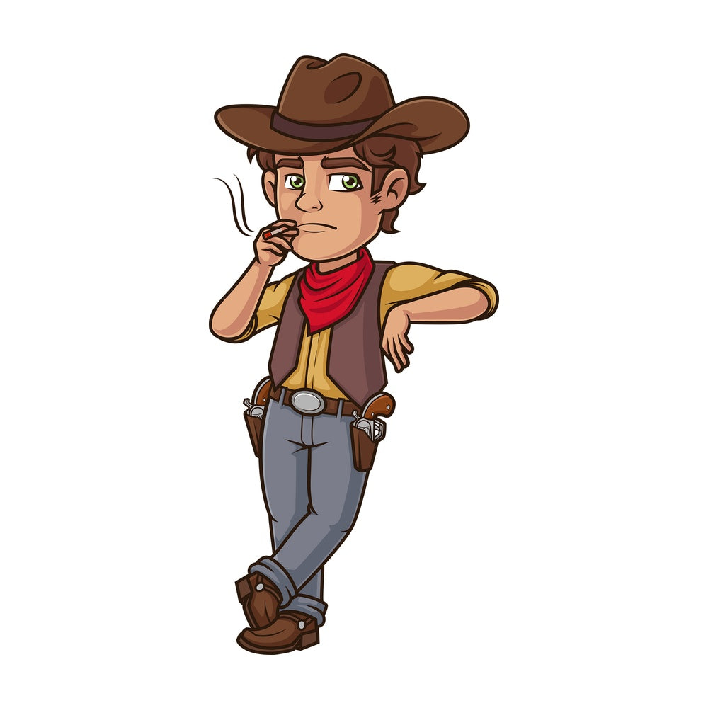 Cowboy leaning. PNG - JPG and vector EPS (infinitely scalable).