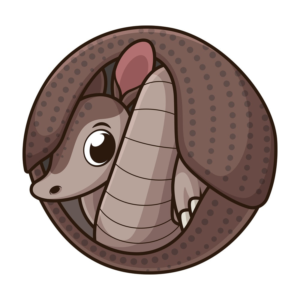 Armadillo rolled up into ball. PNG - JPG and vector EPS (infinitely scalable).