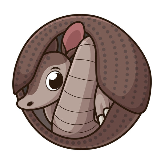 Armadillo rolled up into ball. PNG - JPG and vector EPS (infinitely scalable).