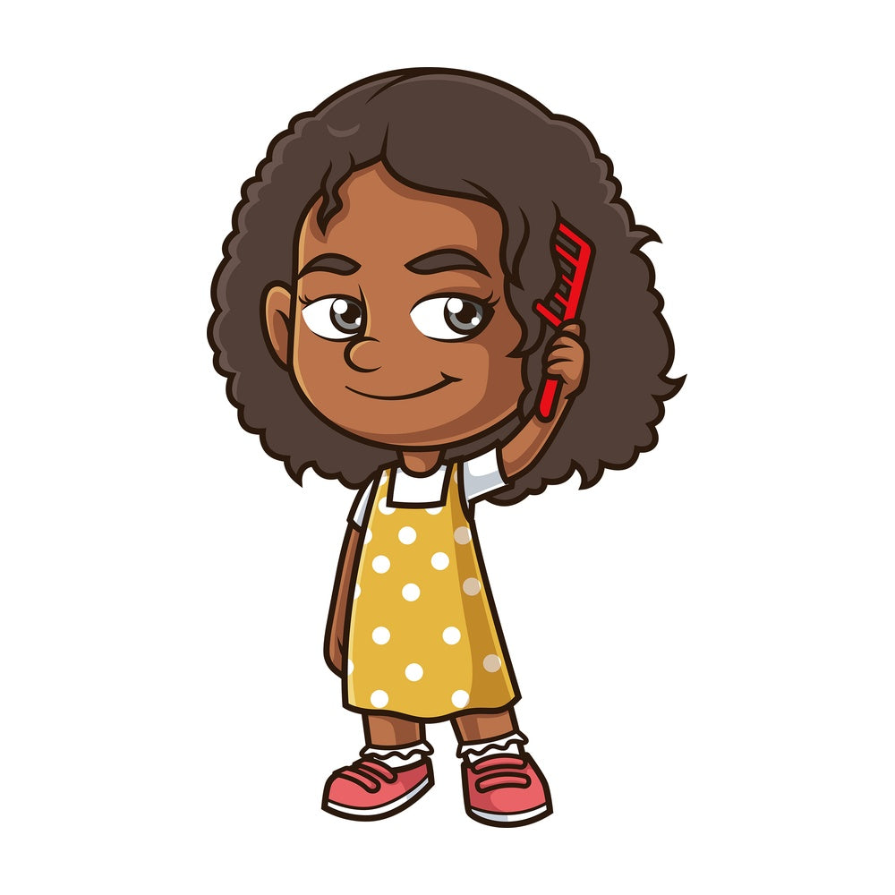 Kids combing their hair. PNG - JPG and infinitely scalable vector EPS - on white or transparent background.