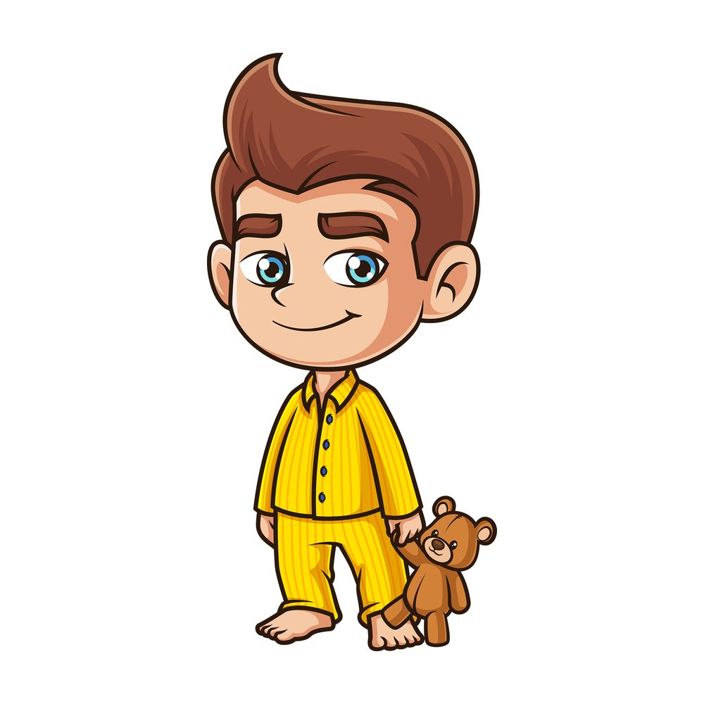Boy wearing pajamas. PNG - JPG and vector EPS (infinitely scalable).