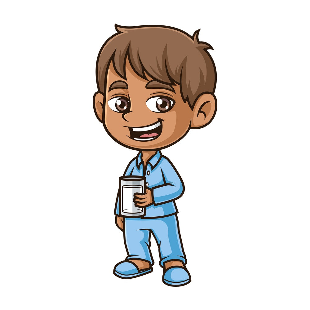 Hispanic boy wearing pjs. PNG - JPG and vector EPS (infinitely scalable).