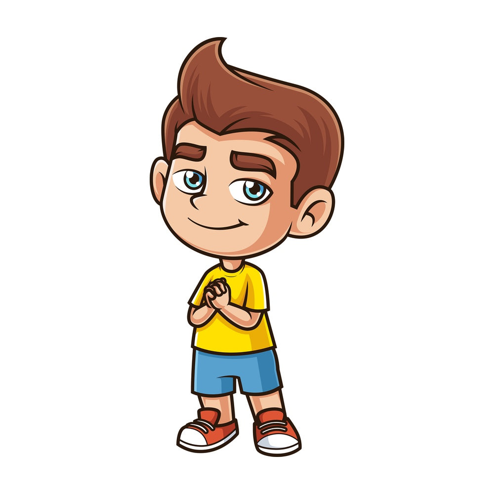 Caucasian boy praying. PNG - JPG and vector EPS (infinitely scalable).