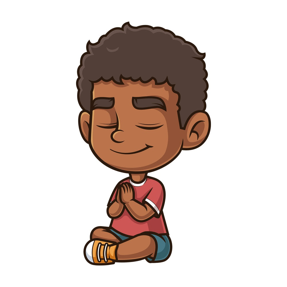 Black boy praying. PNG - JPG and vector EPS (infinitely scalable).