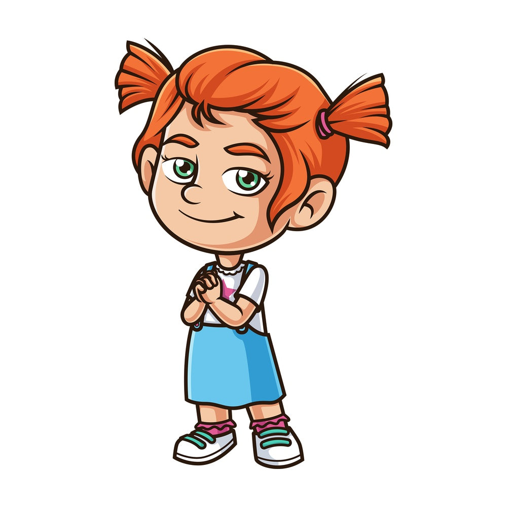 Ginger girl praying. PNG - JPG and vector EPS (infinitely scalable).