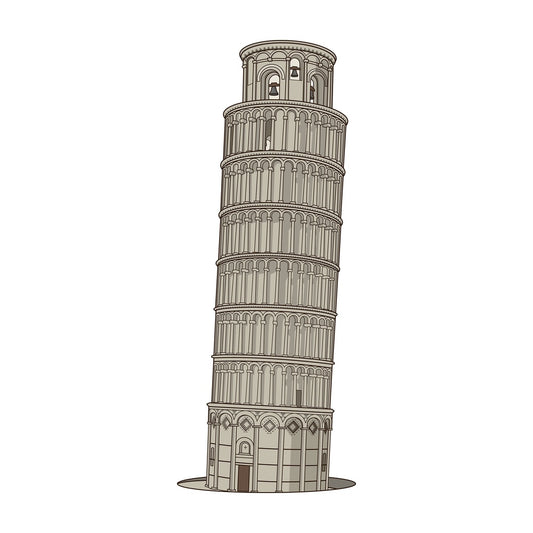 The leaning tower of pisa. PNG - JPG and vector EPS file formats (infinitely scalable). Image isolated on transparent background.