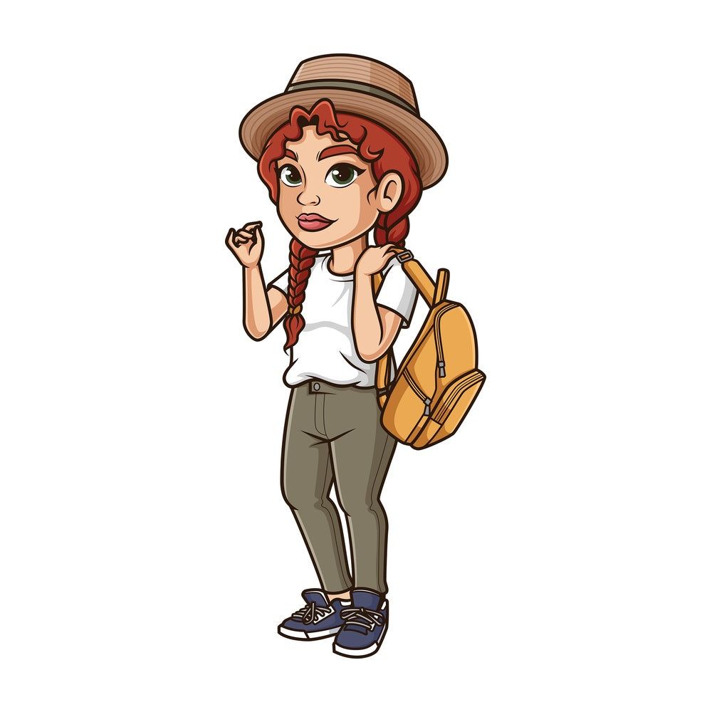 Tomboyish girl. PNG - JPG and vector EPS file formats (infinitely scalable). Image isolated on transparent background.