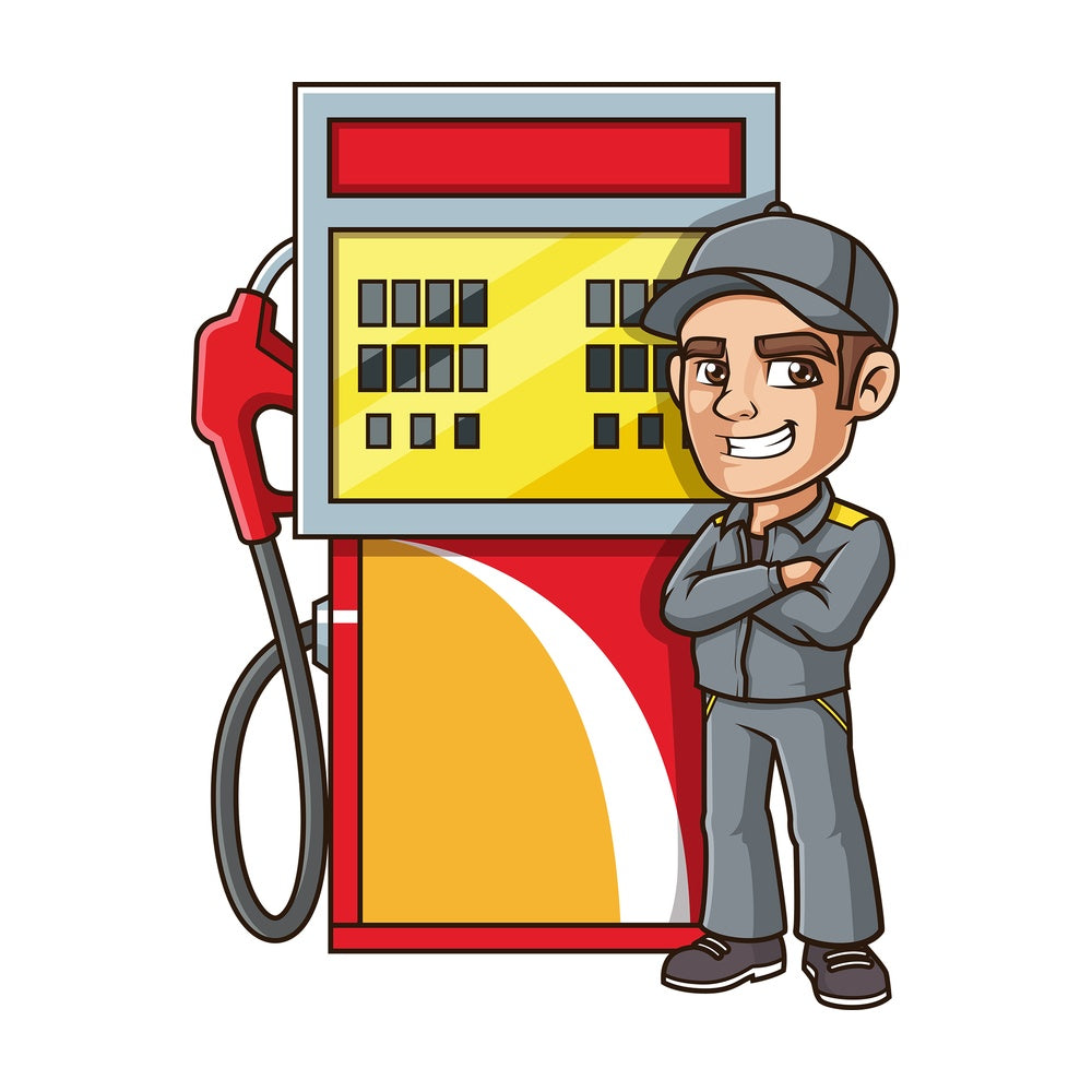 Gas station attendant. PNG - JPG and vector EPS file formats (infinitely scalable). Image isolated on transparent background.