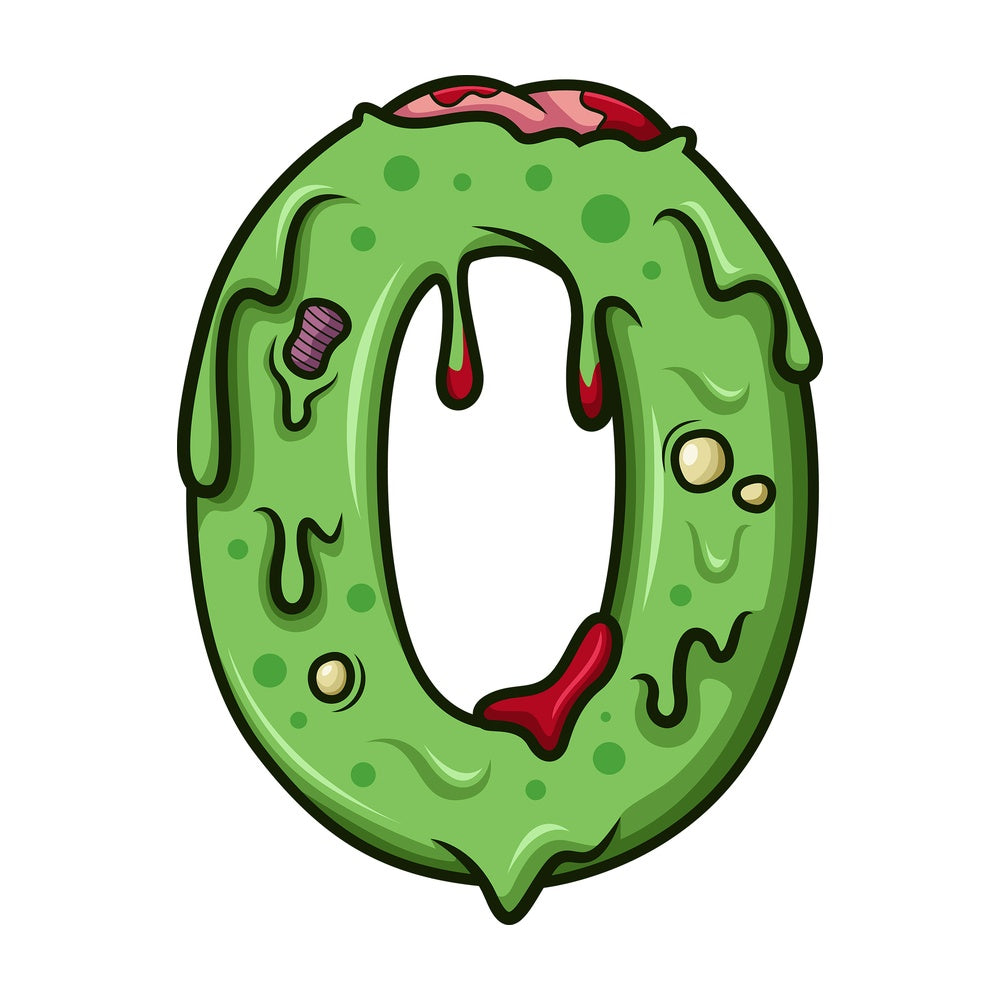Zombie number 0. PNG - JPG and vector EPS file formats (infinitely scalable). Image isolated on transparent background.