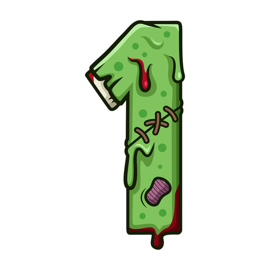 Zombie number 1. PNG - JPG and vector EPS file formats (infinitely scalable). Image isolated on transparent background.