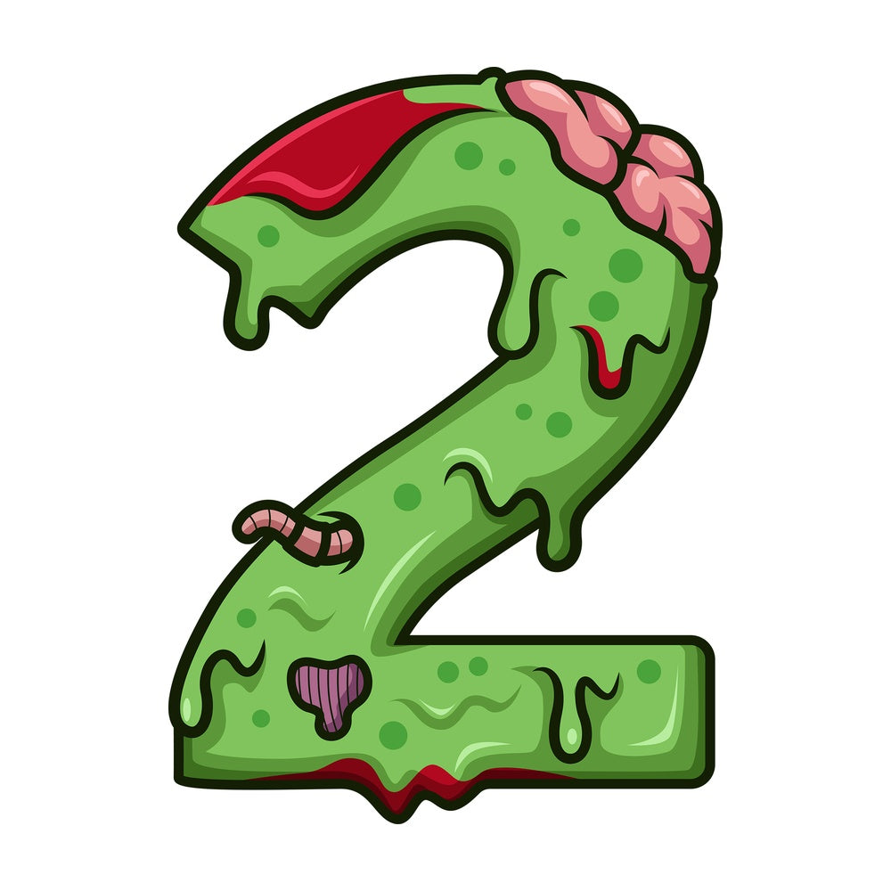 Zombie number 2. PNG - JPG and vector EPS file formats (infinitely scalable). Image isolated on transparent background.