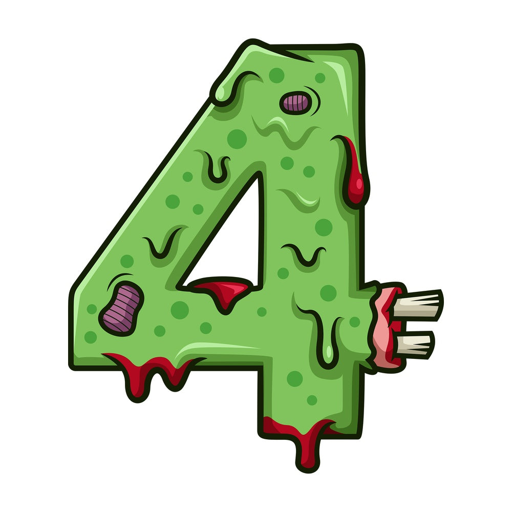 Zombie number 4. PNG - JPG and vector EPS file formats (infinitely scalable). Image isolated on transparent background.