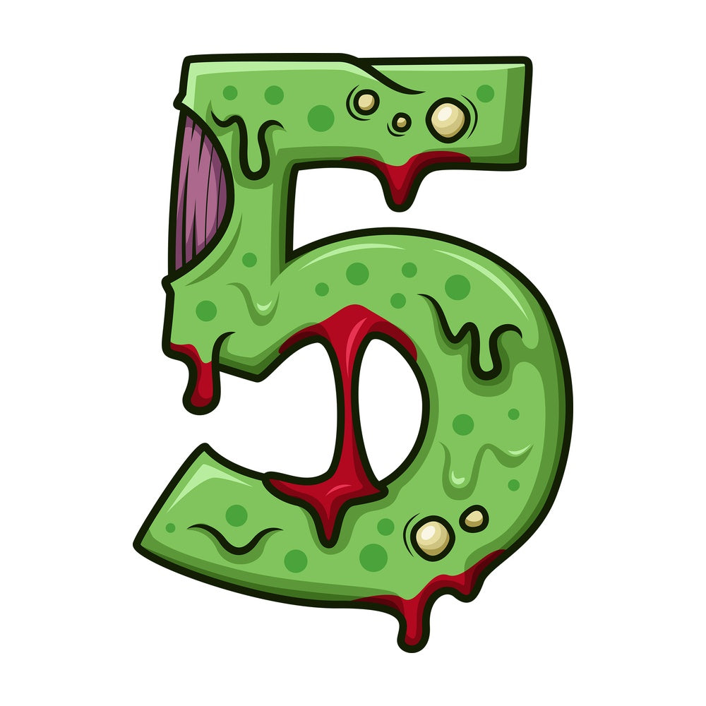 Zombie number 5. PNG - JPG and vector EPS file formats (infinitely scalable). Image isolated on transparent background.