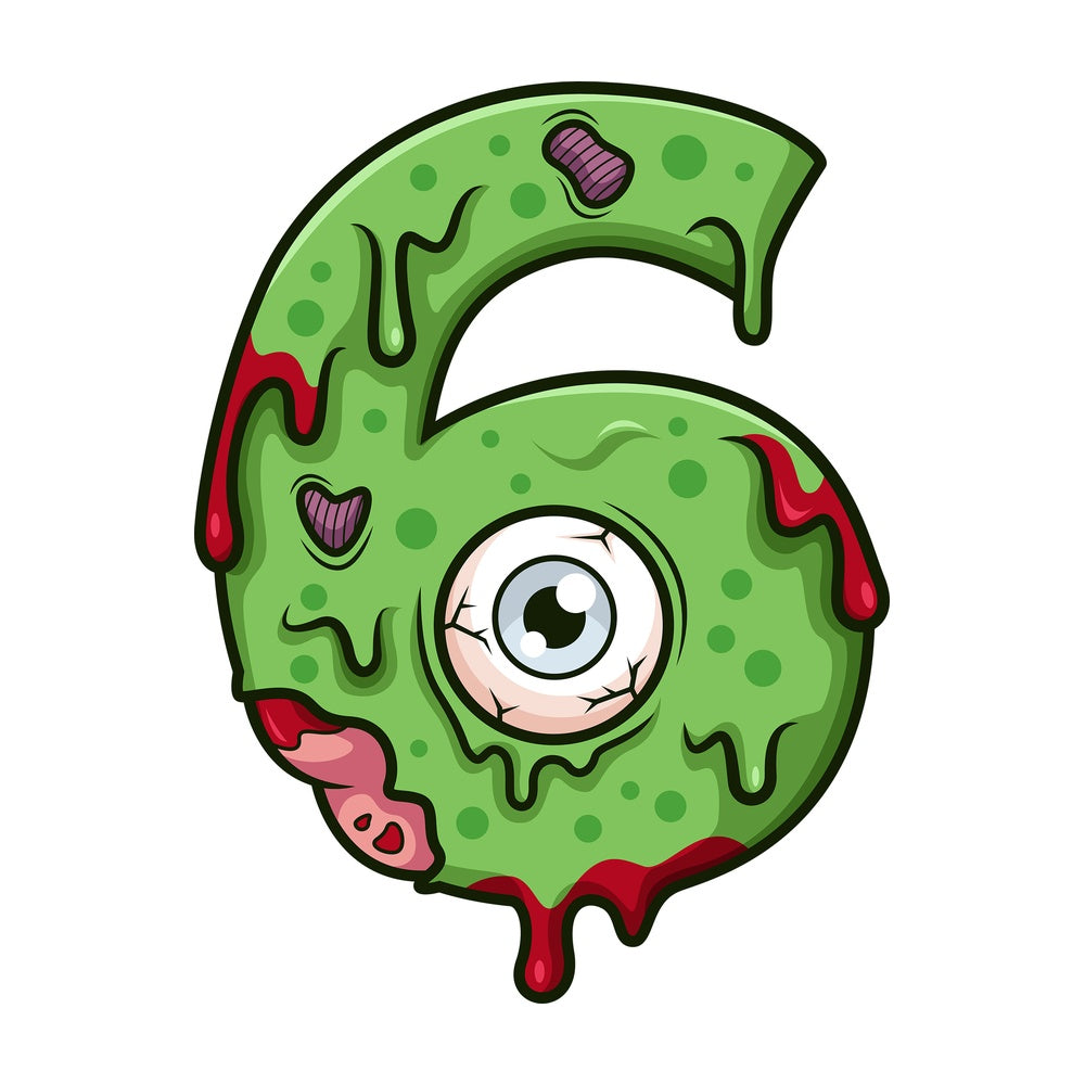 Zombie number 6. PNG - JPG and vector EPS file formats (infinitely scalable). Image isolated on transparent background.