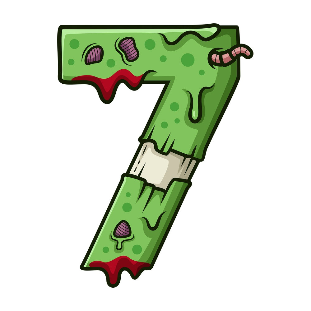 Zombie number 7. PNG - JPG and vector EPS file formats (infinitely scalable). Image isolated on transparent background.