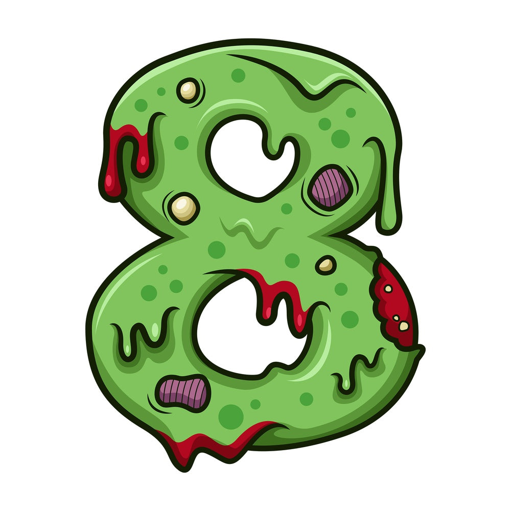 Zombie number 8. PNG - JPG and vector EPS file formats (infinitely scalable). Image isolated on transparent background.