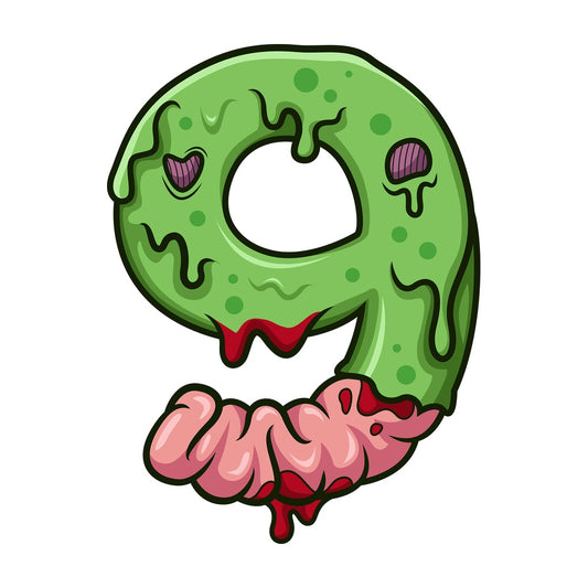 Zombie number 9. PNG - JPG and vector EPS file formats (infinitely scalable). Image isolated on transparent background.