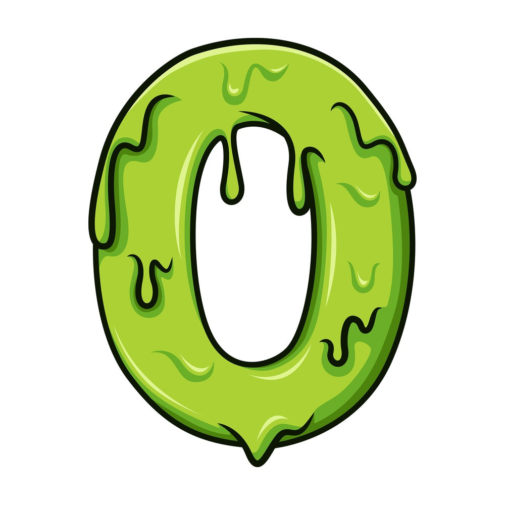 Slime number 0. PNG - JPG and vector EPS file formats (infinitely scalable). Image isolated on transparent background.