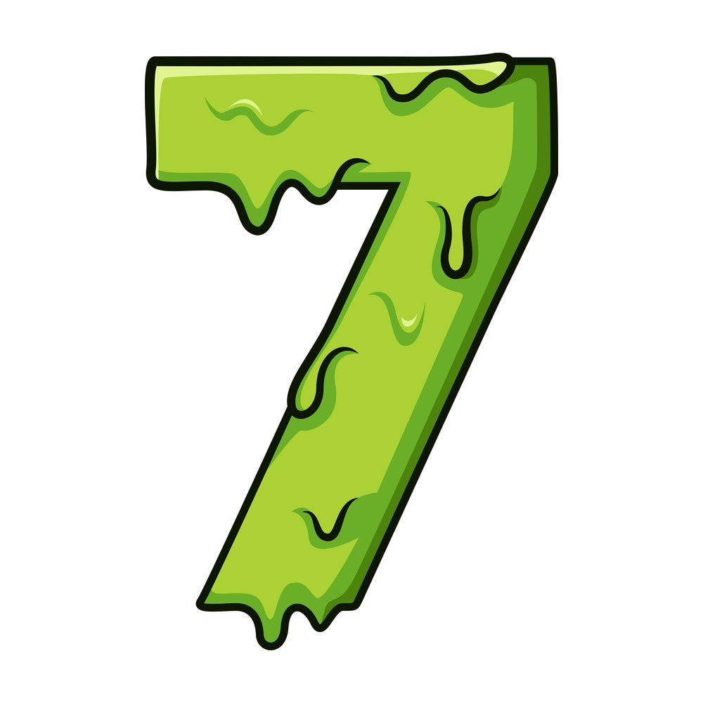 Slime number 7. PNG - JPG and vector EPS file formats (infinitely scalable). Image isolated on transparent background.