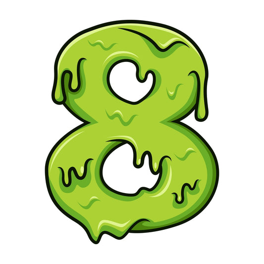 Slime number 8. PNG - JPG and vector EPS file formats (infinitely scalable). Image isolated on transparent background.