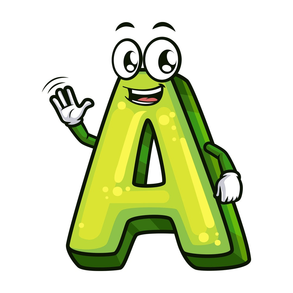 Cartoon letter a. PNG - JPG and vector EPS file formats (infinitely scalable). Image isolated on transparent background.