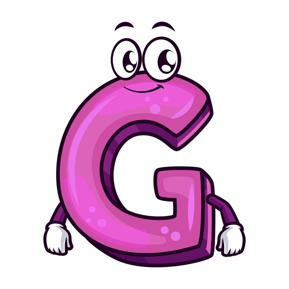 Cartoon letter g. PNG - JPG and vector EPS file formats (infinitely scalable). Image isolated on transparent background.