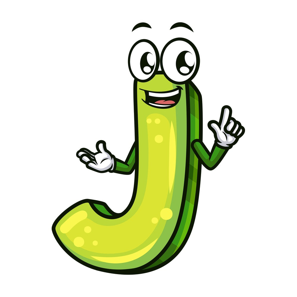 Cartoon letter j. PNG - JPG and vector EPS file formats (infinitely scalable). Image isolated on transparent background.