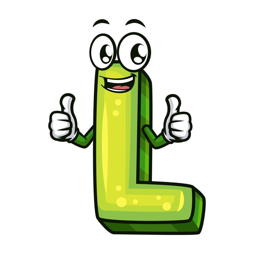 Cartoon letter l. PNG - JPG and vector EPS file formats (infinitely scalable). Image isolated on transparent background.