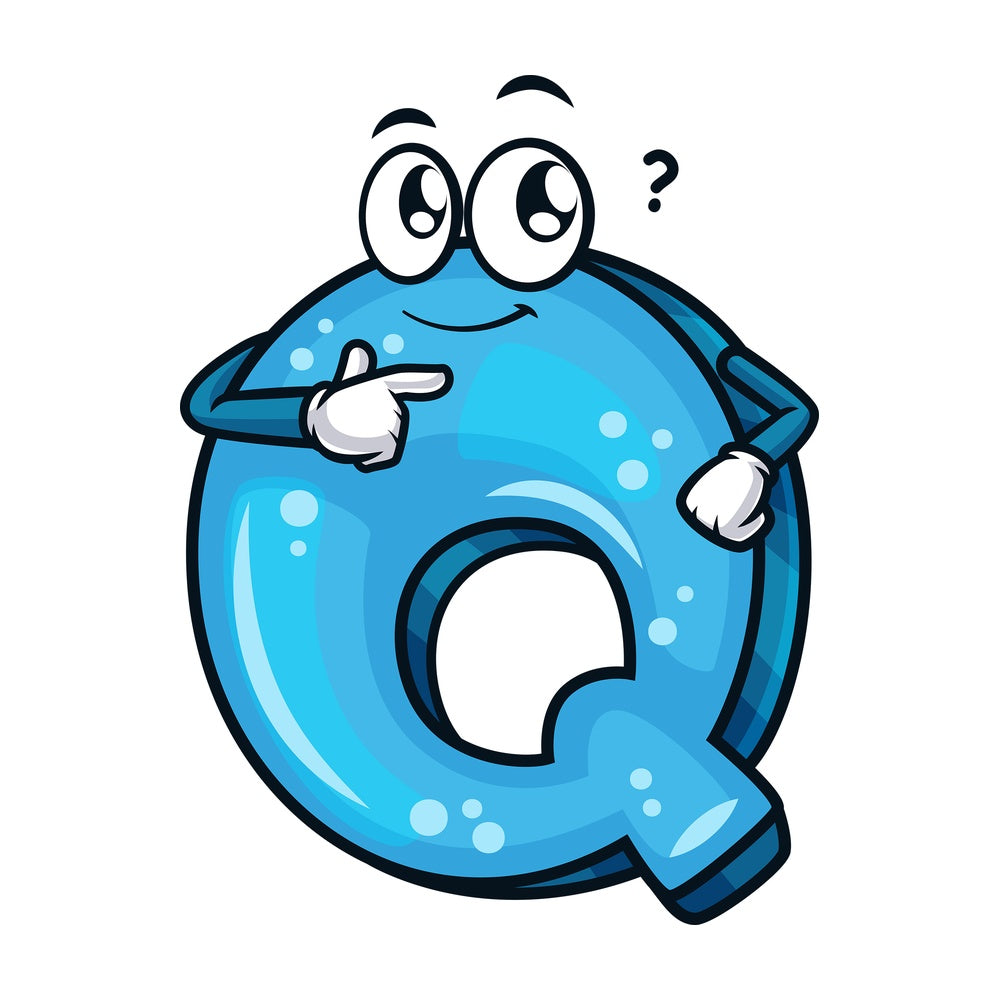 Cartoon letter q. PNG - JPG and vector EPS file formats (infinitely scalable). Image isolated on transparent background.