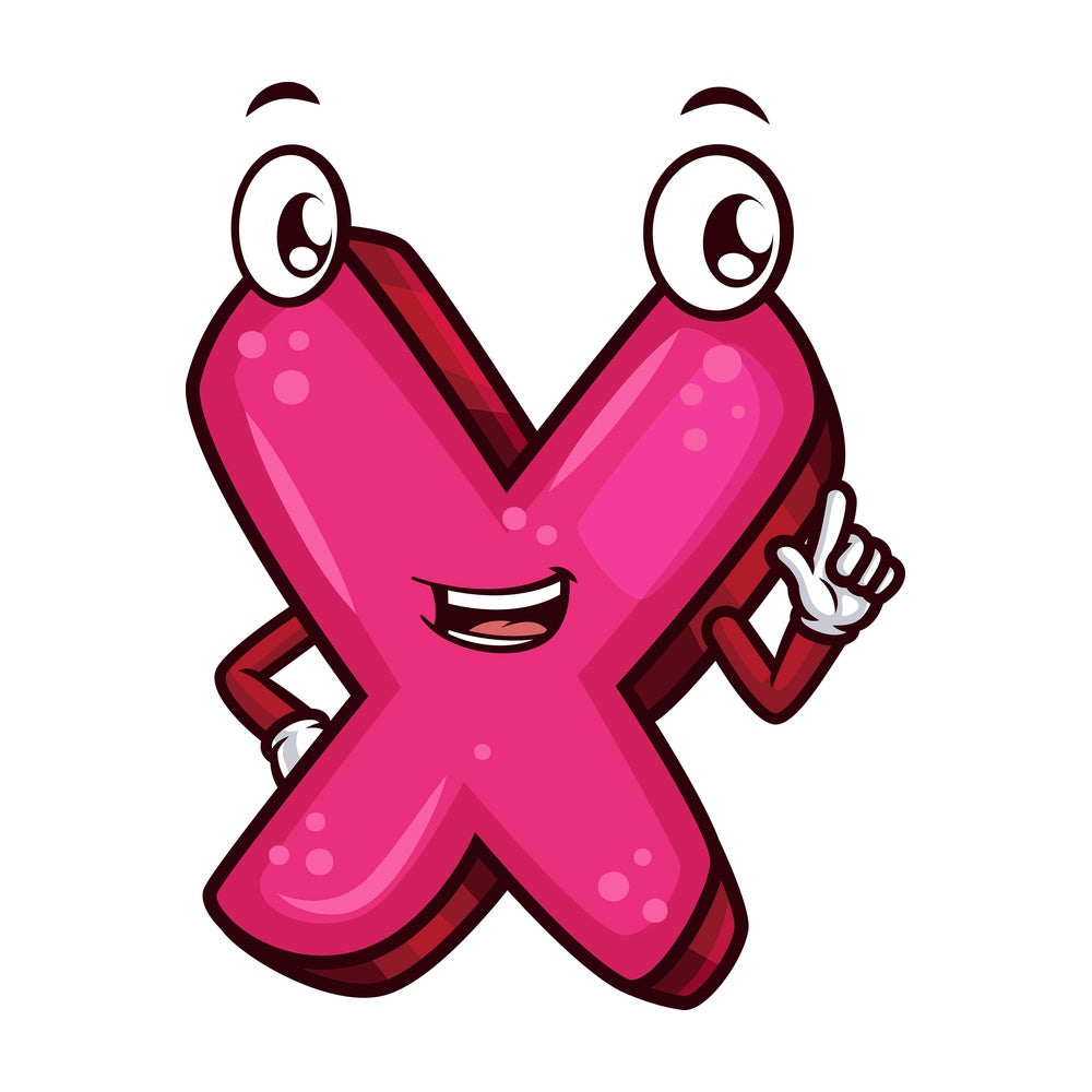 Cartoon letter x. PNG - JPG and vector EPS file formats (infinitely scalable). Image isolated on transparent background.