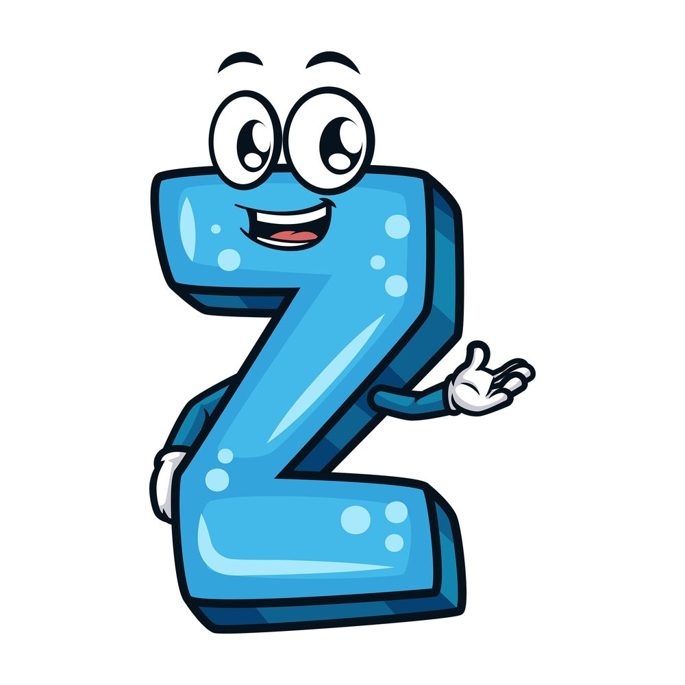 Cartoon letter z. PNG - JPG and vector EPS file formats (infinitely scalable). Image isolated on transparent background.