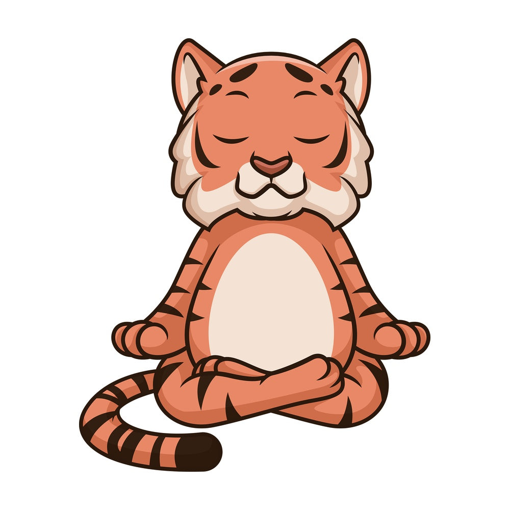 Tiger doing yoga. PNG - JPG and vector EPS (infinitely scalable).