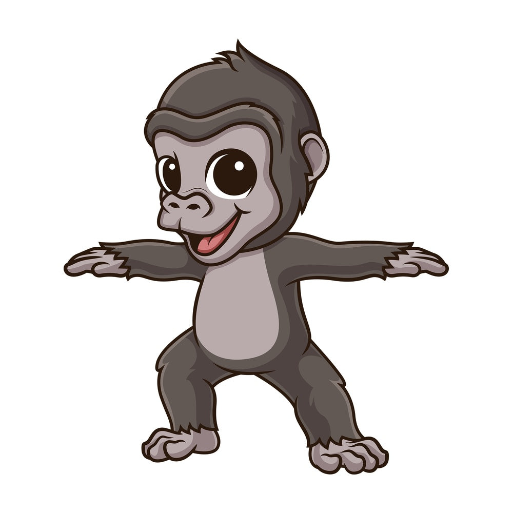 Gorilla doing yoga. PNG - JPG and vector EPS (infinitely scalable).
