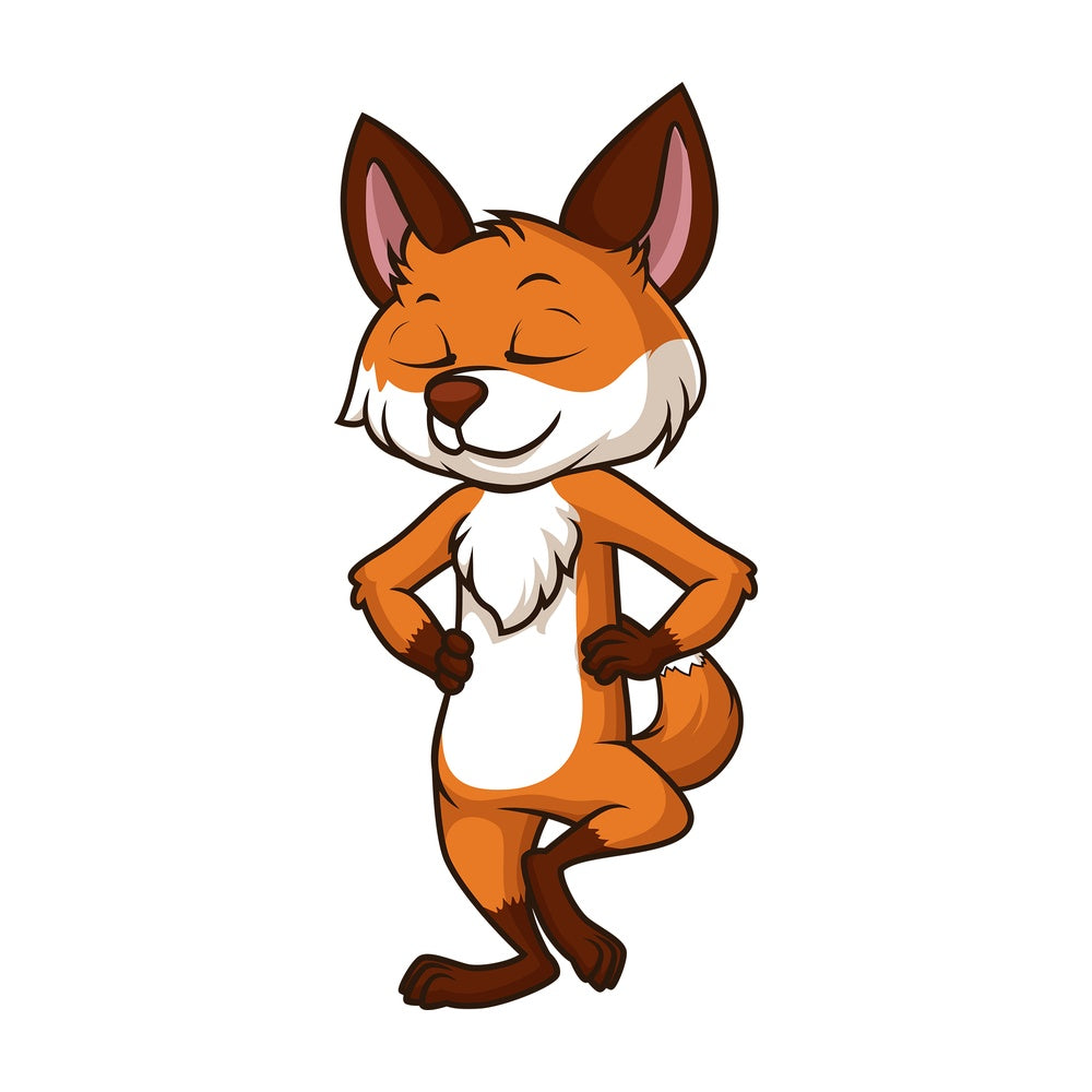 Fox doing yoga. PNG - JPG and vector EPS (infinitely scalable).