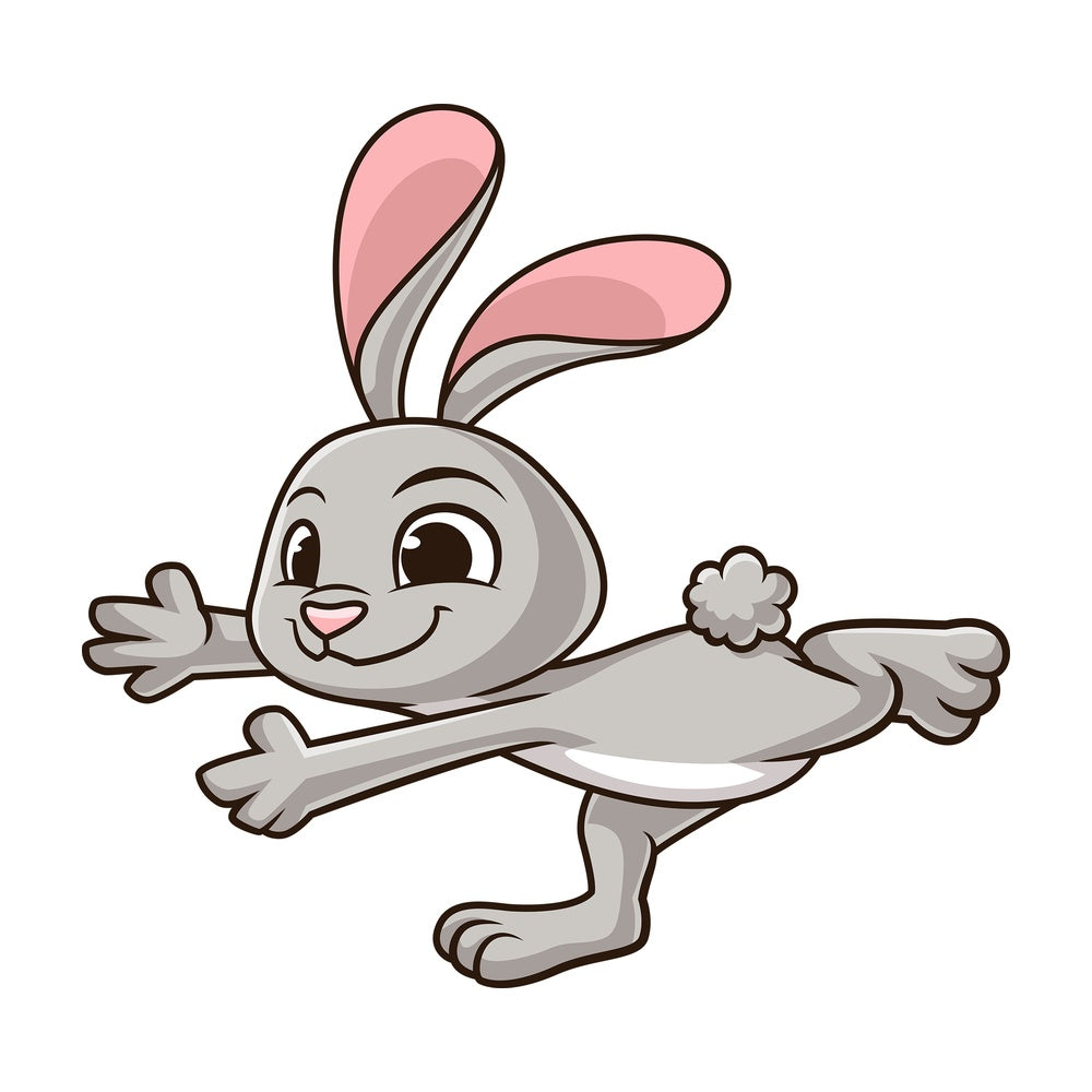 Rabbit doing yoga. PNG - JPG and vector EPS (infinitely scalable).