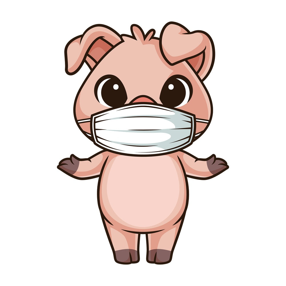 Pig with face mask. PNG - JPG and vector EPS (infinitely scalable).