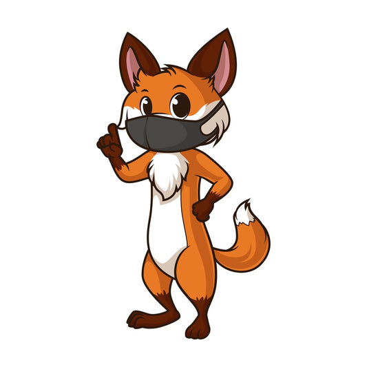 Fox with face mask. PNG - JPG and vector EPS (infinitely scalable).