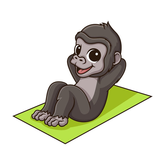 Gorilla working out. PNG - JPG and vector EPS (infinitely scalable).