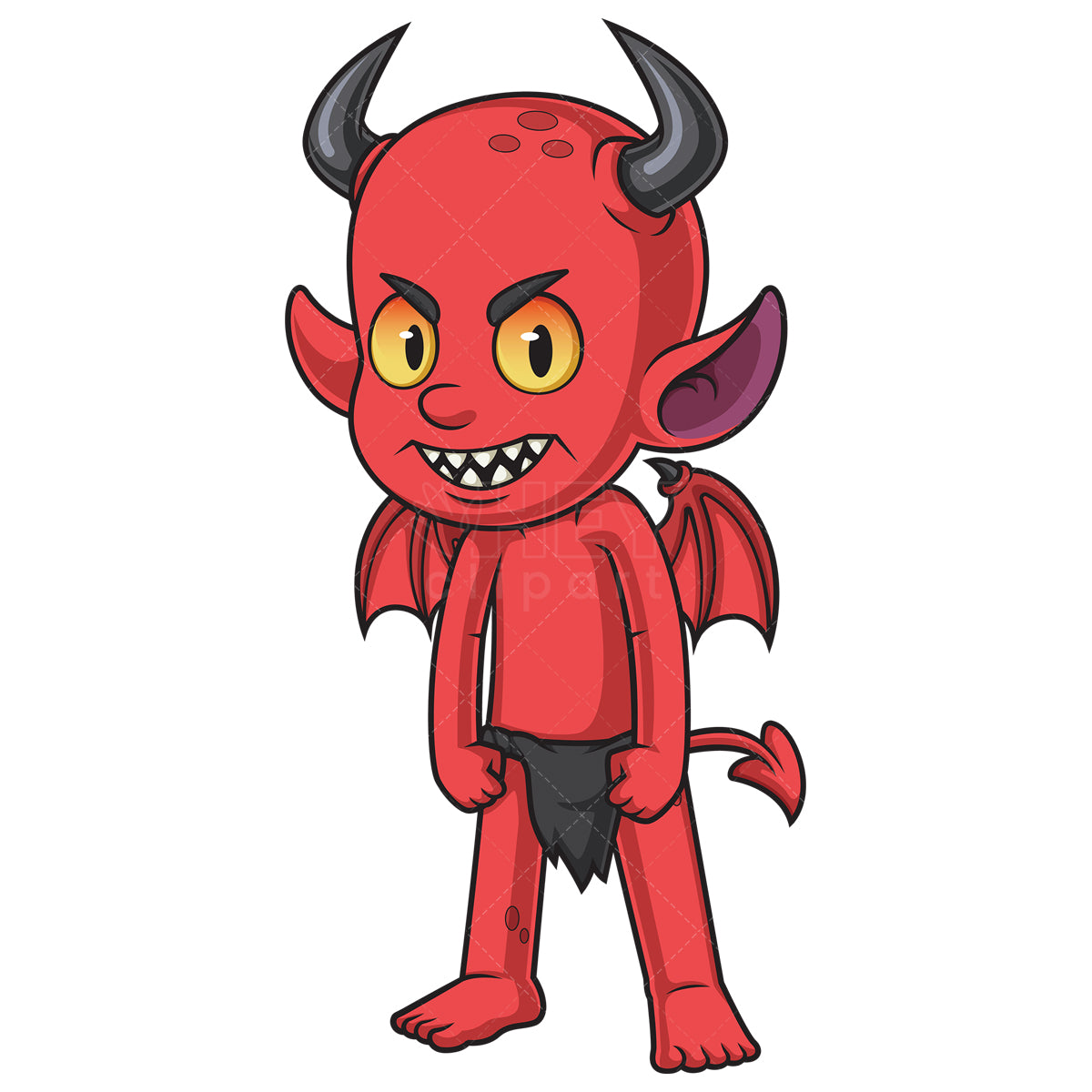 Royalty-free stock vector illustration of an angry red devil.