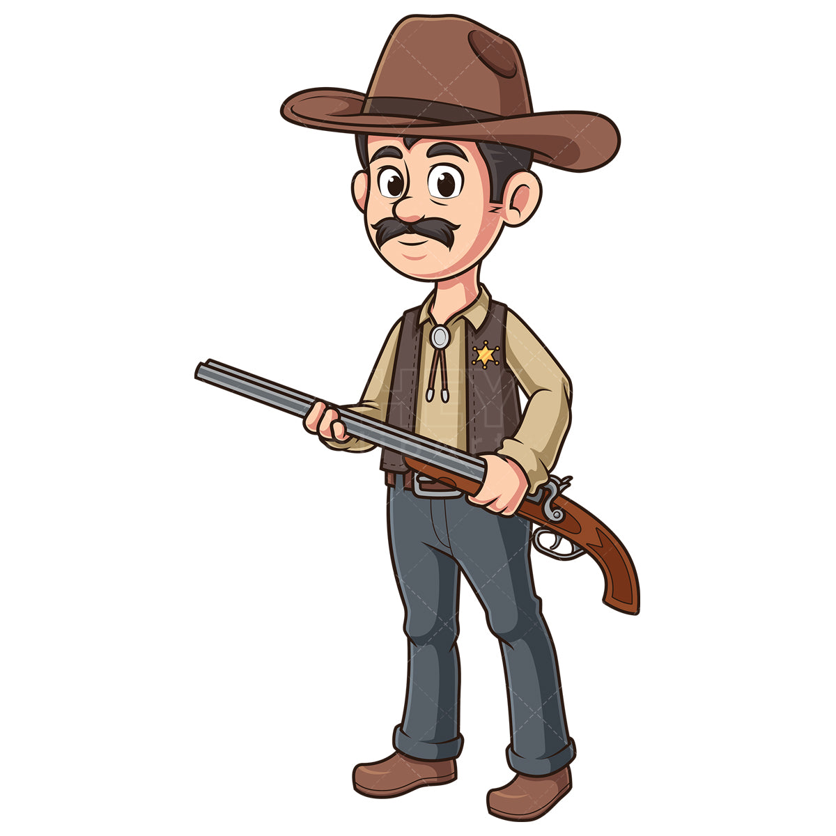 Royalty-free stock vector illustration of an attentive sheriff.