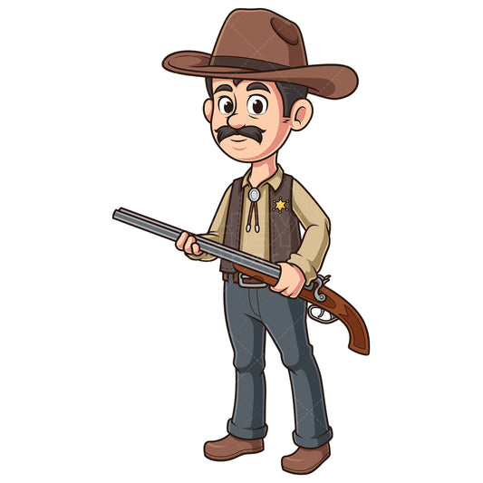 Royalty-free stock vector illustration of an attentive sheriff.