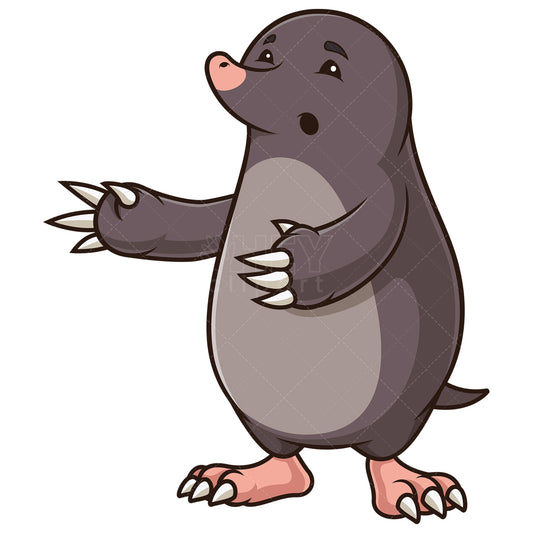 Royalty-free stock vector illustration of a blind mole character.