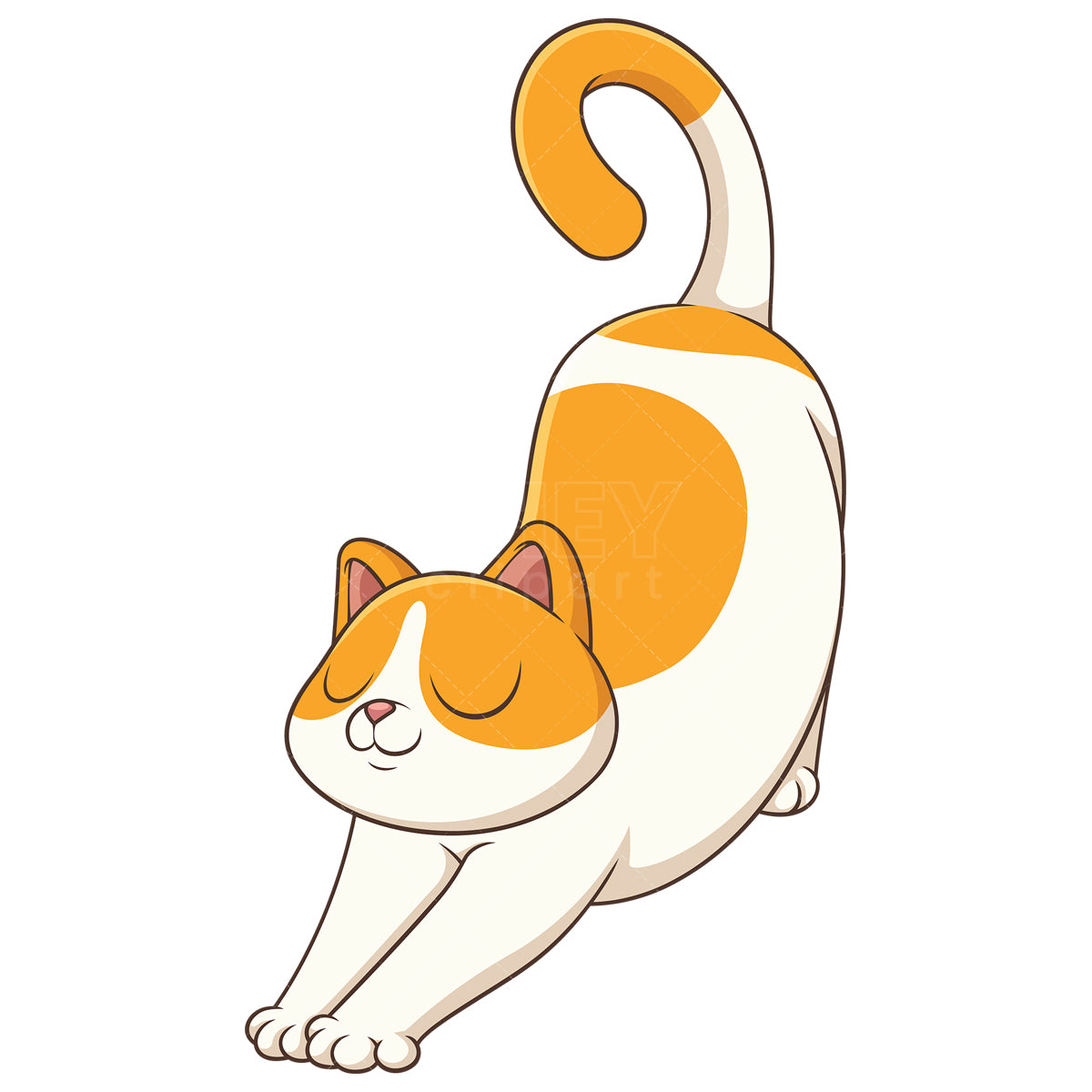 Royalty-free stock vector illustration of a cat stretching.