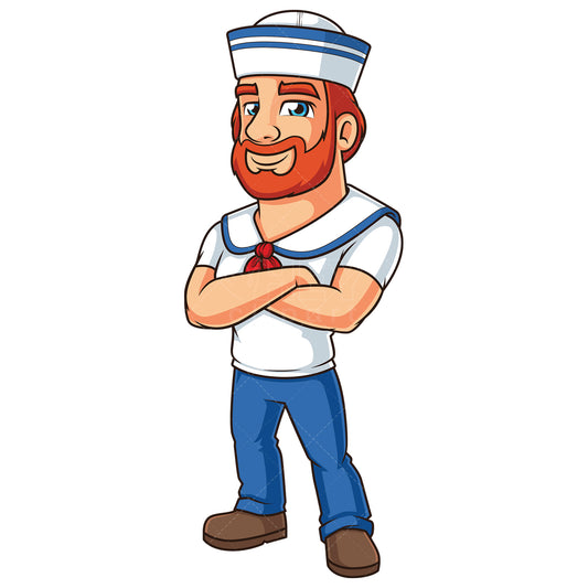 Royalty-free stock vector illustration of a confident sailor.