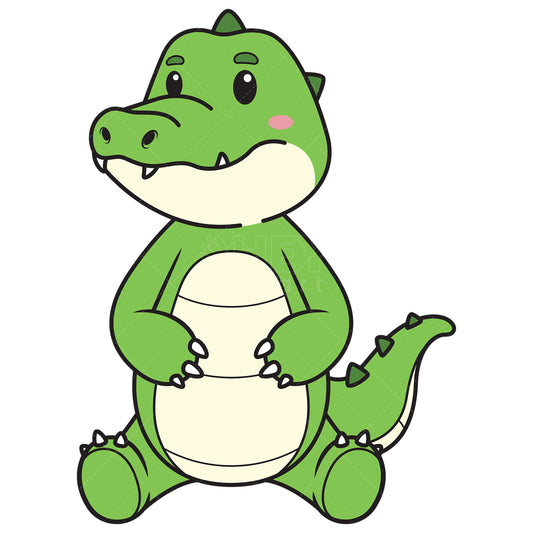 Royalty-free vector illustration of a cute crocodile.